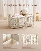 Elegant Quilted Floral Nursery Changing Caddy with Handle