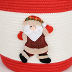Jolly Santa Cotton Rope Christmas Storage Basket