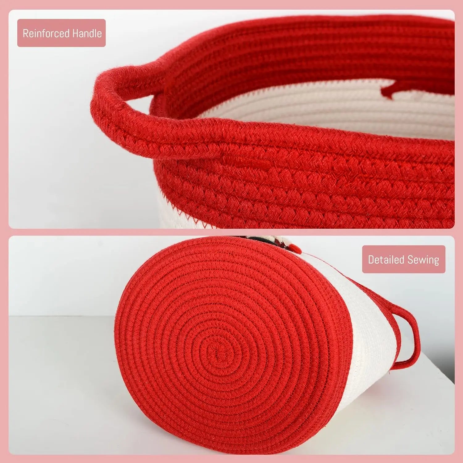 Jolly Santa Cotton Rope Christmas Storage Basket