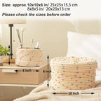 Whimsical Pom-Pom Cotton Rope Storage Baskets with Lids (Set of 2)