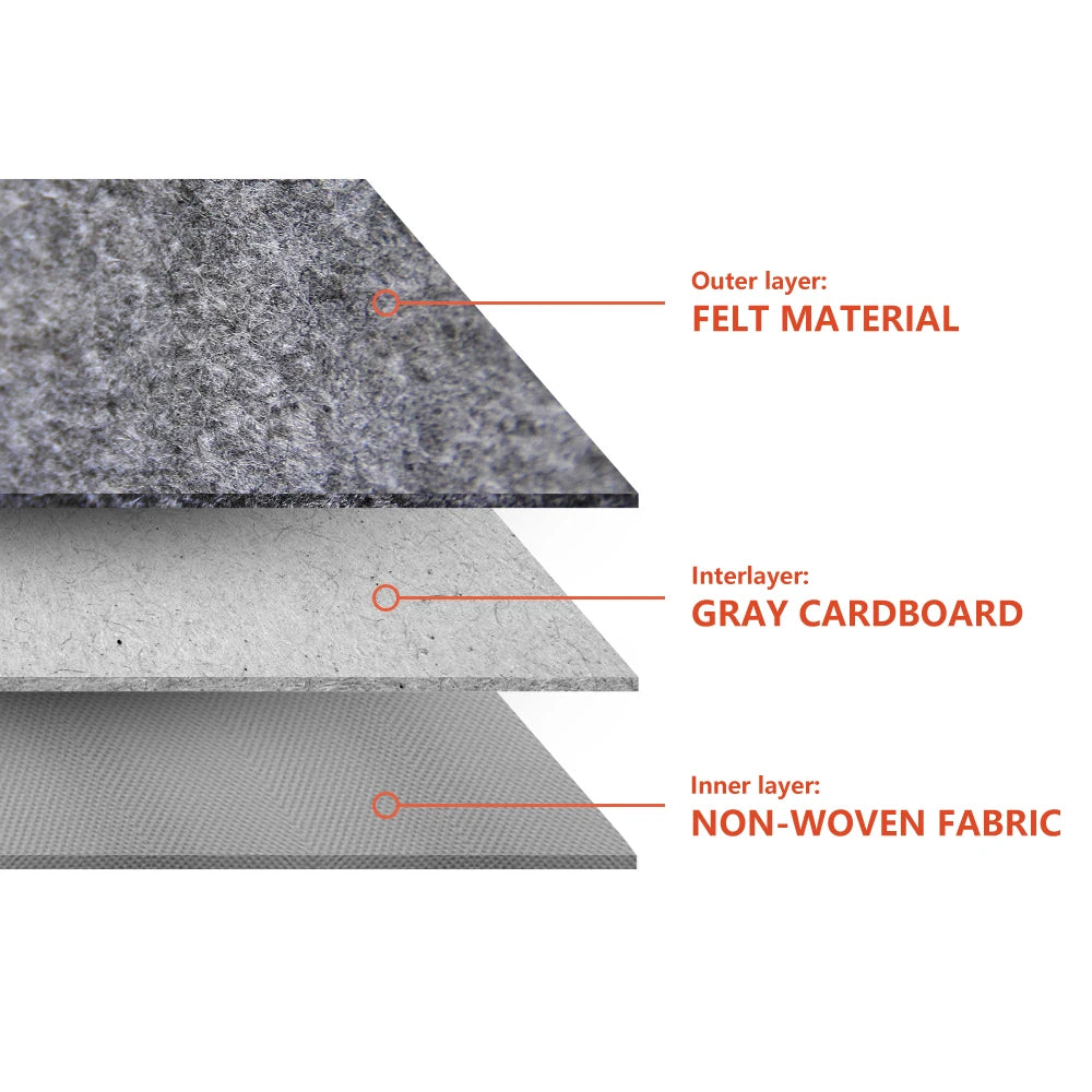 Set of 3 Felt Storage Organizer Bins with Lid and Handles