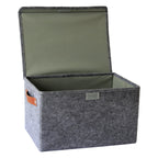 Set of 3 Felt Storage Organizer Bins with Lid and Handles