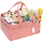 Adorable Polka Dot Fabric Storage Caddy - Nursery & Playroom Organizer