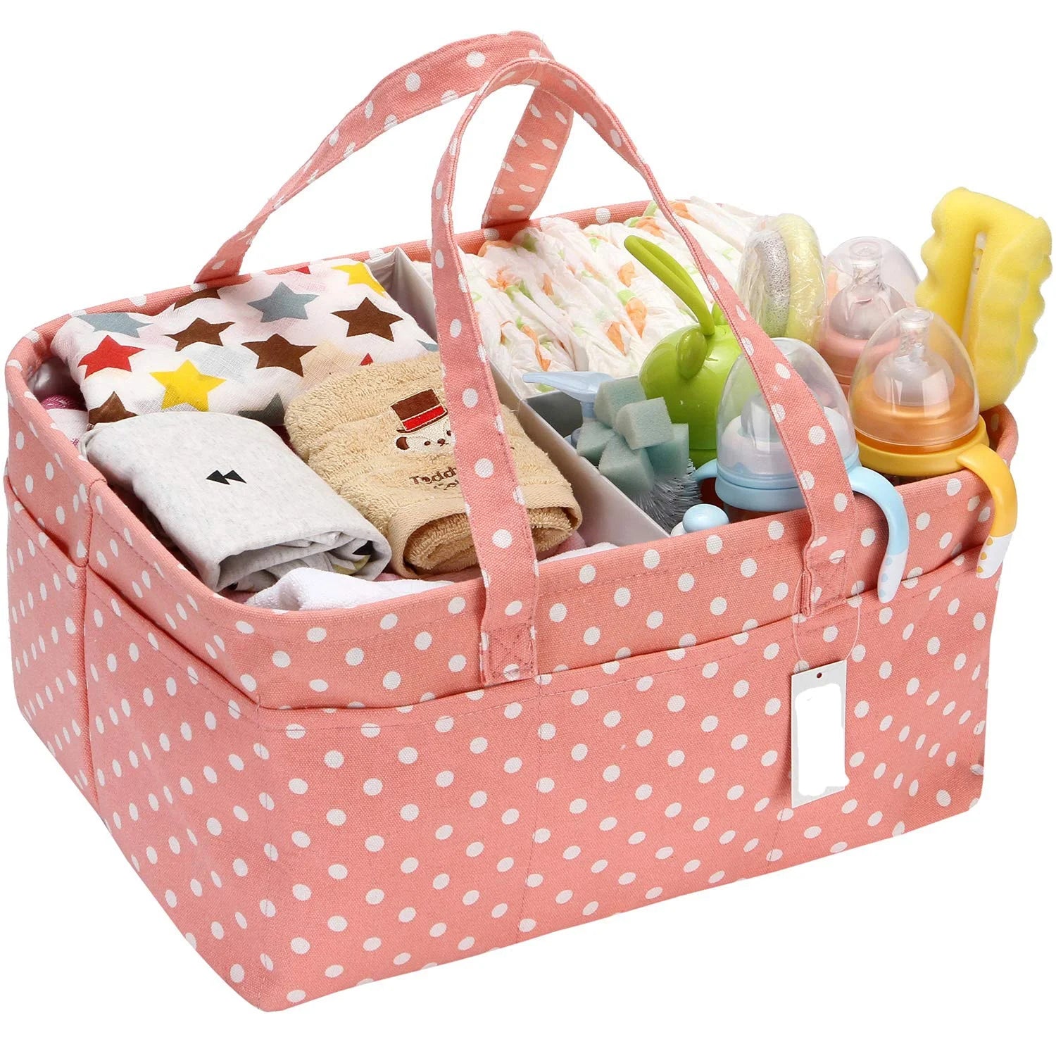 Adorable Polka Dot Fabric Storage Caddy - Nursery & Playroom Organizer