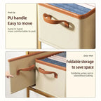 Washable & Foldable Wardrobe Organizer - Eco-Friendly Fabric Bin for Jeans & Clothes