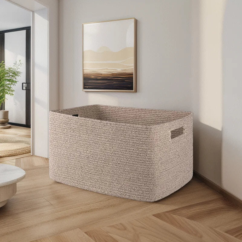 Braided Rope Storage Basket - Stylish Home Organizer