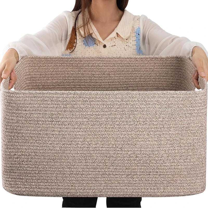Braided Rope Storage Basket - Stylish Home Organizer