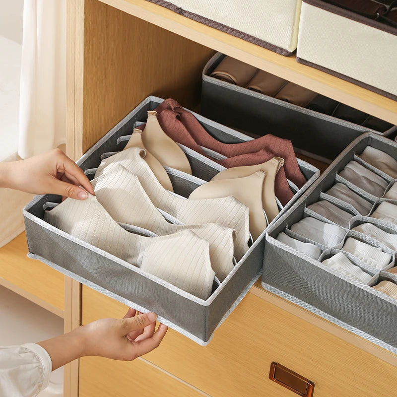 4-Piece Foldable Drawer Organizer Set for Underwear, Socks & Bras