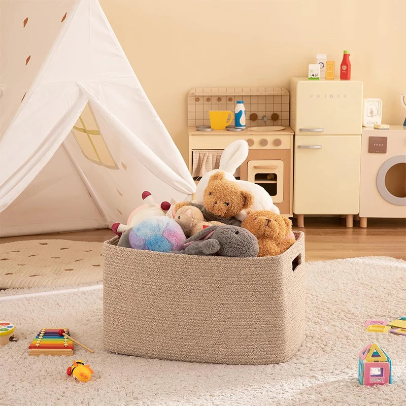 Braided Rope Storage Basket - Stylish Home Organizer